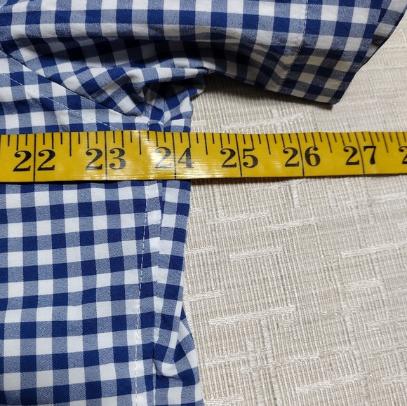 Vineyard Vines Mens Shirt L Performance Classic Fit Tucker Blue Gingham Stretch - Picture 6 of 7